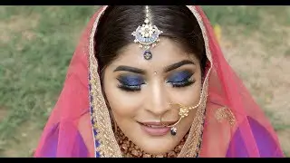 Smokey-Glittery Royal Blue Indian Bridal Makeup Tutorial | Shreya Jain