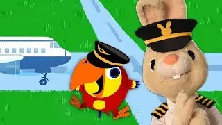 Harry And Larry Pretend Play Airplane Pilot | Baby Learning First Words with The Jobs Song for Kids