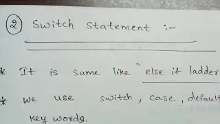 switch statement of selection statement in C  ||