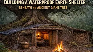 Building a Waterproof Earth Shelter Beneath an Ancient Giant Tree