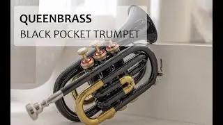 Bb Pocket Trumpet Black | Compact Portable Brass Mini Trumpet with Case & Mouthpiece