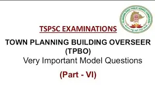 #tspsc  @VidyaTv3 #civilengineering  TSPSC Town Planning & Building Overseer Model Questions