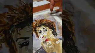 Watercolor Portrait by Attila Art - Marla Singer