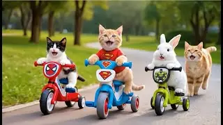 Mama Cat Sells Tomatoes While Baby Rides Bicycle! 🐱🚲