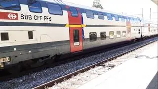 Trains à Spiez et à Genthod-Bellevue