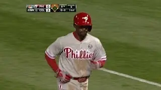 PHI@COL: Asche scores on Rollins' ground out