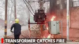 Ganderbal: Transformer Catches Fire in Wanipora Saloora, Firefighting Operation Underway