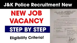 J&K Police New Recruitment 2022 | Notification Out | J&K Police Public School | Eligibility?