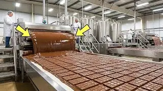 How It's Made the Mass Production of Chocolate Bars in Mega Factory