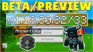 MCPE 1.18.30.32/33 BETA & PREVIEW WARDEN MOB ADDED! Minecraft Pocket Edition Ancient City Added!