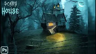 Scary house manipulation | photoshop | speed art tutorial