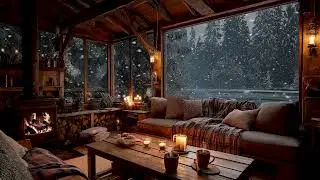 Relaxing Winter Day Ambience ⛄🔥 Gentle Music & Crackling Fire for Deep Sleep & Focus