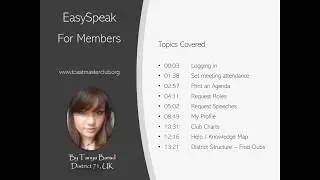 Easyspeak for Club members - Toastmasters Technology Training - Tanya Barad