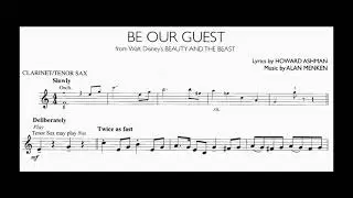 Be Our Guest - Alan Menken: for Clarinet/Tenor Saxophone (orchestra accompaniment)