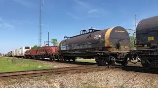 CSX Q401-02 w/ a CSX ST70AH in trail passes through Pembroke NC