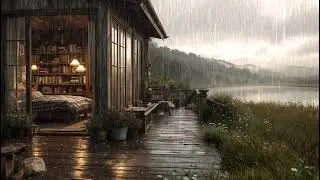 Спокойный дождь у домика у озера 🌧 | Расслабляющие звуки дождя для глубокого сна