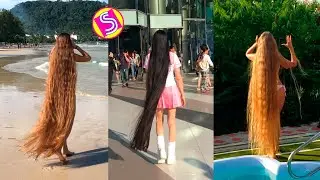 Girls With Extremely Long Hair - New Real Life Rapunzels Musically Compilation 2023