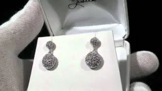 Jewelure Sterling Silver Pave Set Cubic Zirconia Round Drop Earrings