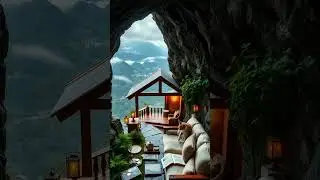 Cat in the mountain #cat #rain #nature #shorts