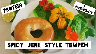 Vegan Jerk Chicken! - Vegetarian Protein Snack, Spicy Marinaded Tempeh, Sandwich