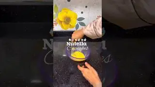 Only 5 ingredient Nutella cupcakes 🧁 | No mixer #cupcake #nutellarecipes #baking #asmr #5ingredient
