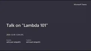 Lambda 101 - Ankit Sheth
