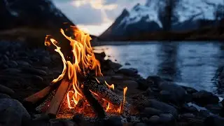 A Quiet Moment in Nature 🔥🌿 Campfire by the River to Recharge Your Mind (4K Ambience)