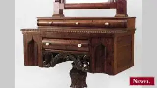 Antique American Empire Gothic design mahogany dressing