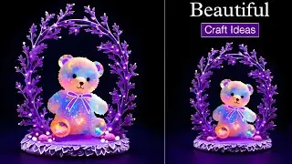 Easy Teddy Bear Craft Using Plastic | Home Decor From Waste Material 💜🐻