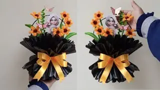 Buket Hari Guru Model Round Bouquet Viral | Tutorial Buket Hari Guru
