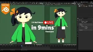 Blender - Cute Anime Girl in 9 Mins | Timelapse