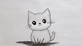 Beautiful cat drawing || How to draw cute cat || Cat drawing tutorial for beginners step by step