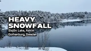 Heavy Snowfall at Sisjön Lake, Askim | Gothenburg, Sweden ❄️