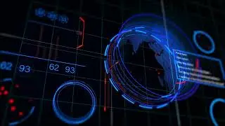Futuristic Cyberpunk HUD Globe Loop | 4K Sci-Fi Data Visualization Background