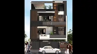 Elevation i.e. Strikingly. Bold, upscale architectural style Facade. Premium, high-end appearance.