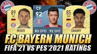 FIFA 21 VS PES 2021 | FC BAYERN MUNICH PLAYERS RATINGS | w/ Lewandowski, Neuer & Gnabry