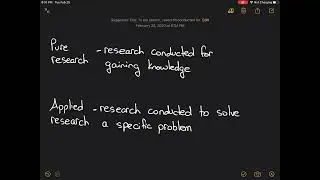 Compare and contrast pure research and applied research