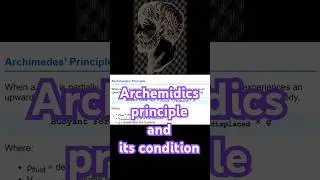 Archimedes' Principle Explained | Buoyancy Made Simple #youtubeshorts #physics