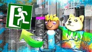 ESCAPA DE LAS INUNDACIONES EN ROBLOX con WhiteZunder