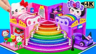 (AMAZING) Make Cute My Melody House with Two Bedroom, Purple Room for Kuromi ❤️ DIY Miniature House