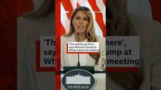 Melania Trump makes rare public appearance at White House AI meeting. #AI #MelaniaTrump #BBCNews