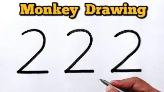 How to Draw a Monkey Using Number 22 | Easy Art Idea for Everyone