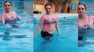Hareem shah new swimming pool video 2021||hareem shah tiktok