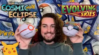 Переиздание Cosmic Eclipse? Открытие банок с покеболами D21 и C21 + 6 бустеров Pokemon Evolving Skies!!!