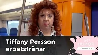 Tiffany arbetstränar på tåg