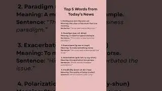 📣 Top 5 English Words from Today&rsquo;s News for Aspirants | #learnenglish #englishvocabulary #ytshorts