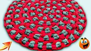 Super Easy Doormat Idea With old T-SHIRT, doormat making at home , doormat with old clothes