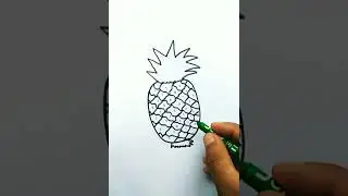 sweet yummy😋 pineapple🍍 easy to colors with crayons #shorts #viral