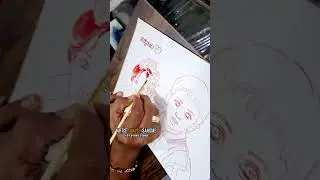 Beautiful couple  Blood portrait painting artist in bengaluru artist Sanjeev Sangme