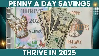 CASH STUFFING PENNY A DAY SAVINGS CHALLENGE BOOK 💰 #thrivein2025 July 10, 2025